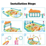 Musical Piano Baby Fitness Rack & play mat